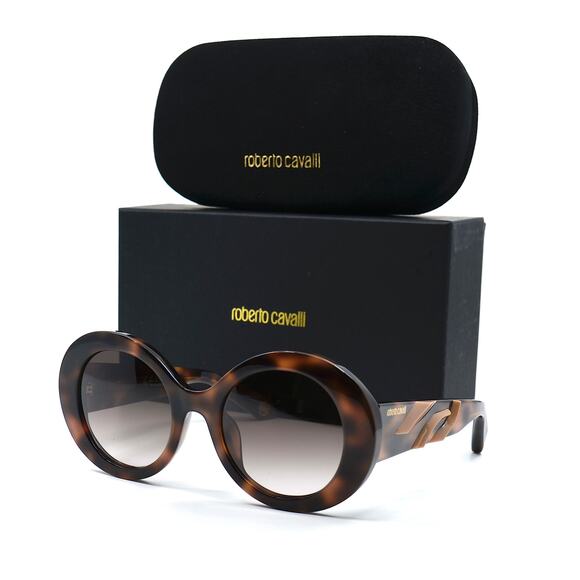 NEW ROBERTO CAVALLI SRC010M 02BV HAVANA BROWN GRADIENT AUTHENTIC SUNGLASSES - Picture 4 of 11